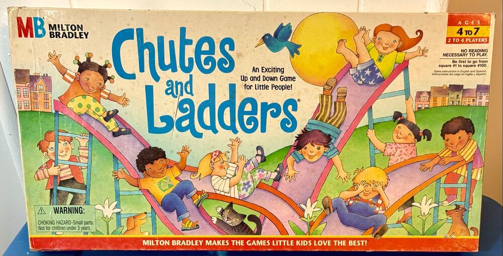 Vintage Chutes and Ladders Board Game 1997 Milton Bradley Complete Retro 90s